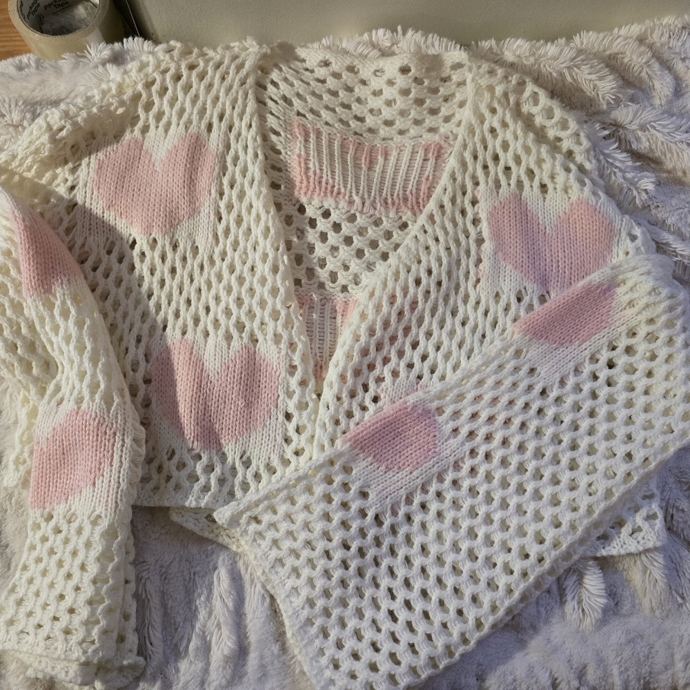 Cozy Heart Crochet Sweater